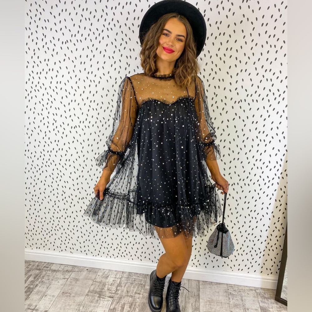 Nasty Gal Black Stars Dress